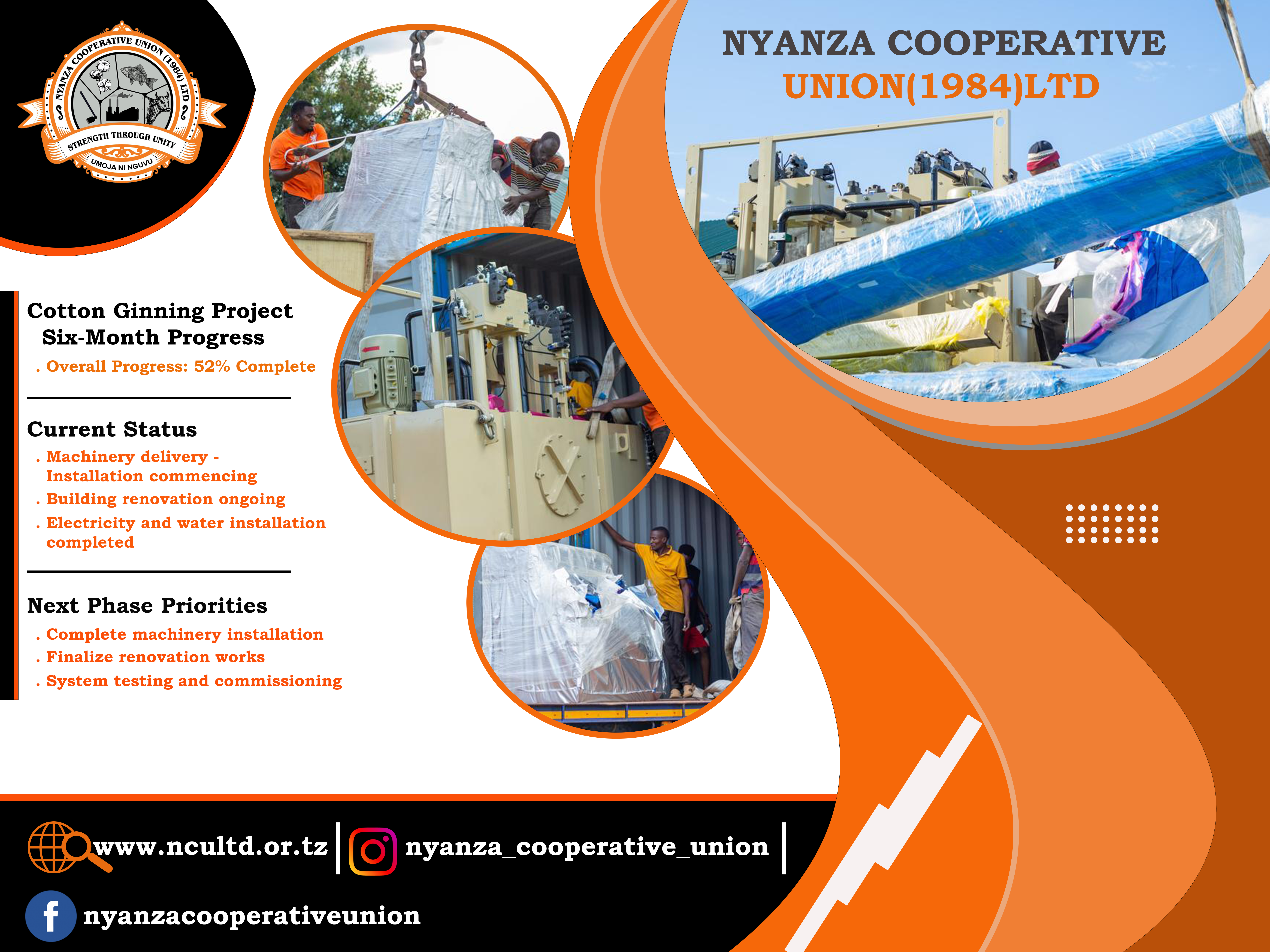 Cotton ginning project - six month progress